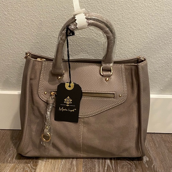Vici Handbags - For the Season suede crossbody handbag in taupe